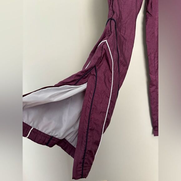 Vintage Reebok 90s Y2K Swish Sweatpants SZ Large Maroon Zip on Bottom Sides - Picture 4 of 5